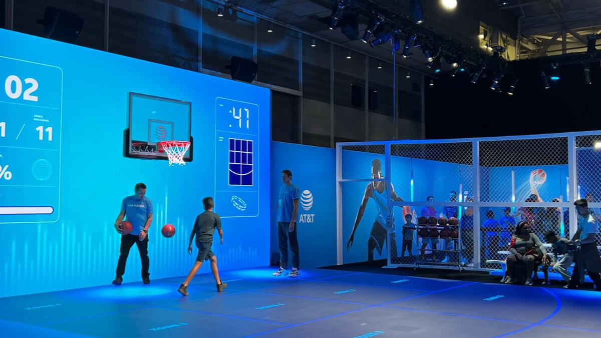 Jogo de basquete como uma interatividade em Eventos Corporativos
